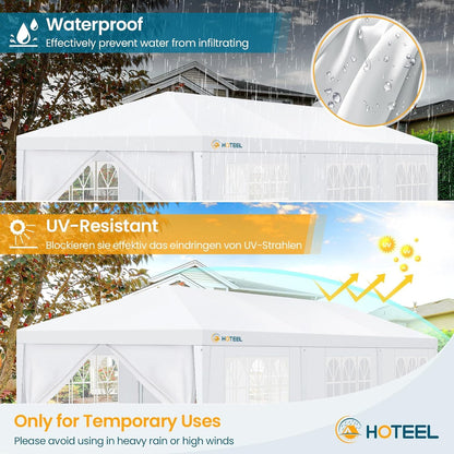 HOTEEL 10x30FT Party Tent with 8 Removable Sidewalls for Parties Carpas para Fiestas, Weddings, BBQ, Waterproof Outdoor Event Canopy, Patio Camping Gazebo, White