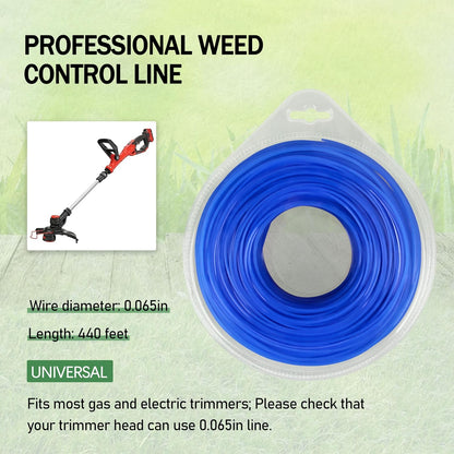 Universal .065 Inch Trimmer Line by [Brand Name] - 440-Foot Commercial Grade Weed Eater String (Blue)