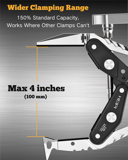HEIPI Super Clamp Phone Camera Mount Holder 2-in-1 Clamp & Stand Design with 360°Rotation Long Magic Arm with Phone Clip Mount Adapter Holder Max Clamping 3.93 inch