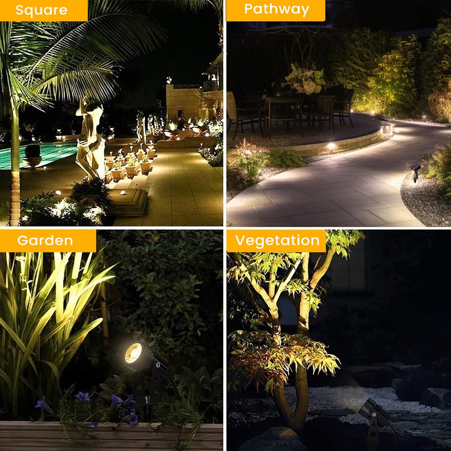 Svater 192 FT Outdoor String Lights 2W with Landscape Lighting Low Voltage 10 Pack, Patio Light for Outside Warm White