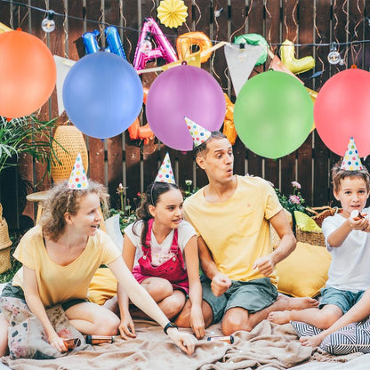 RUBFAC Punch Balloons, Birthday Balloons Party Favors For Kids, 36Pcs Thickened Heavy Duty Neon Punching Bouncy Ball for Party Goodie Bag Stuffers Exciting Outdoor Play Supply