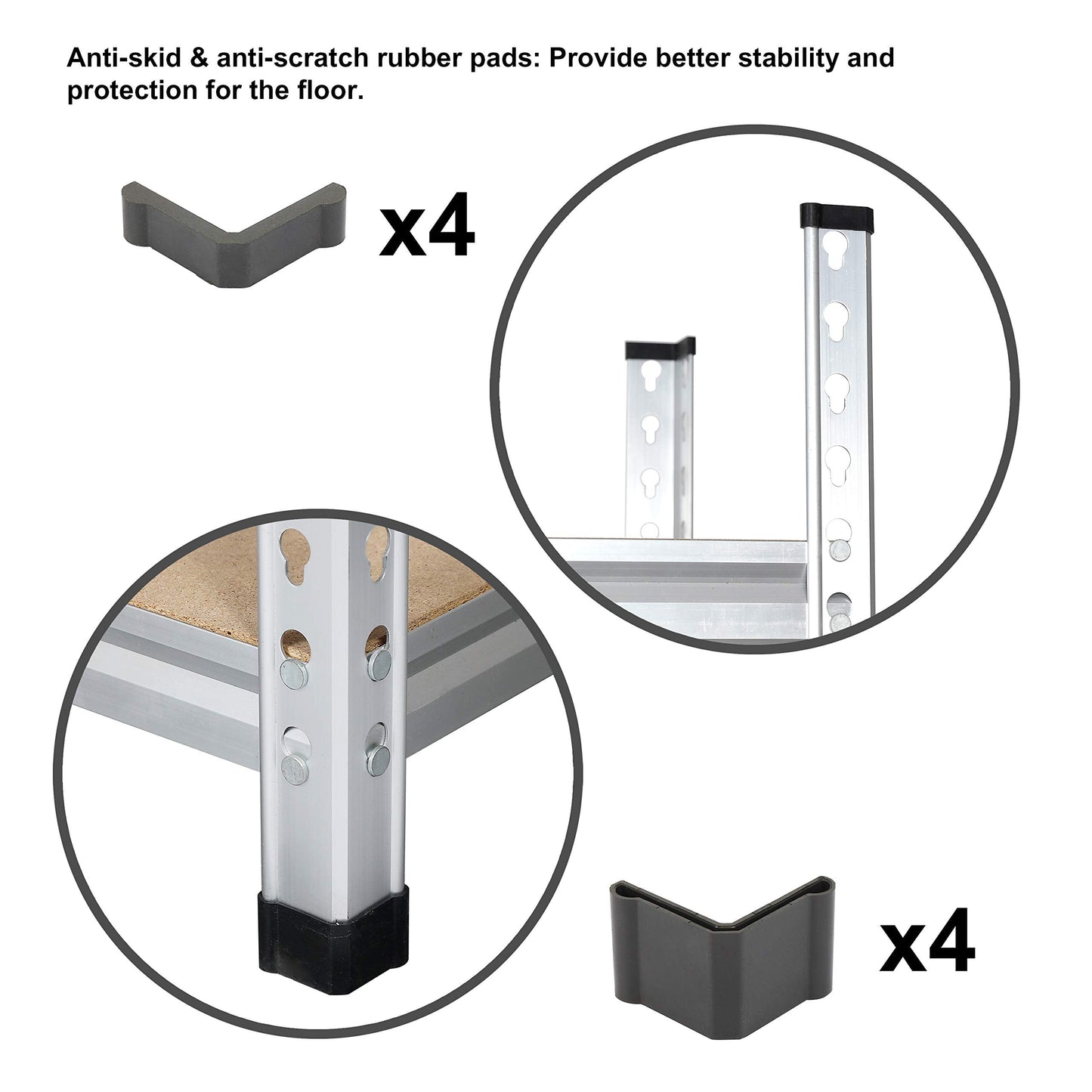 Amazon Basics 5-Tier Medium Duty Garage Shelving Unit, Sturdy Adjustable Storage Shelves, Easy to Assemble, 48" x 18" x 72", Aluminum