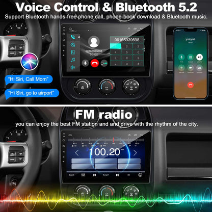 [4+64G] Android 13 Car Stereo for Jeep Compass Patriot 2010-2016 Support Wireless Carplay&Android Auto, 10.1 inch IPS Touchscreen Patriot Radio with GPS, WiFi, Bluetooth FM Radio