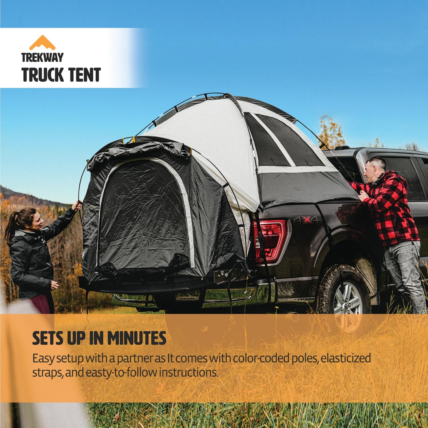 Offroading Gear 5.5ft Truck Bed Camping Tent w/Canopy | Waterproof | Compatible with F150| Ram| Sierra| GMC| Nissan| Etc.