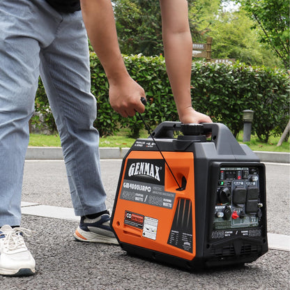 GENMAX Portable Generator,4000W ultra-quiet145cc Engine &Parallel and Series Ready, EPA & CARB Compliant, Eco-Mode Feature, Ultralightweight for Backup Home Use & Camping (GM4000iSAPC)