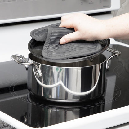All-Clad Premium Pot Holder & Hot Pad: Heat Resistant to 500 Degrees - 100% Cotton, 10"x6.25" Hot Pad for Kitchen and Barbeque, 4-Pack, Pewter