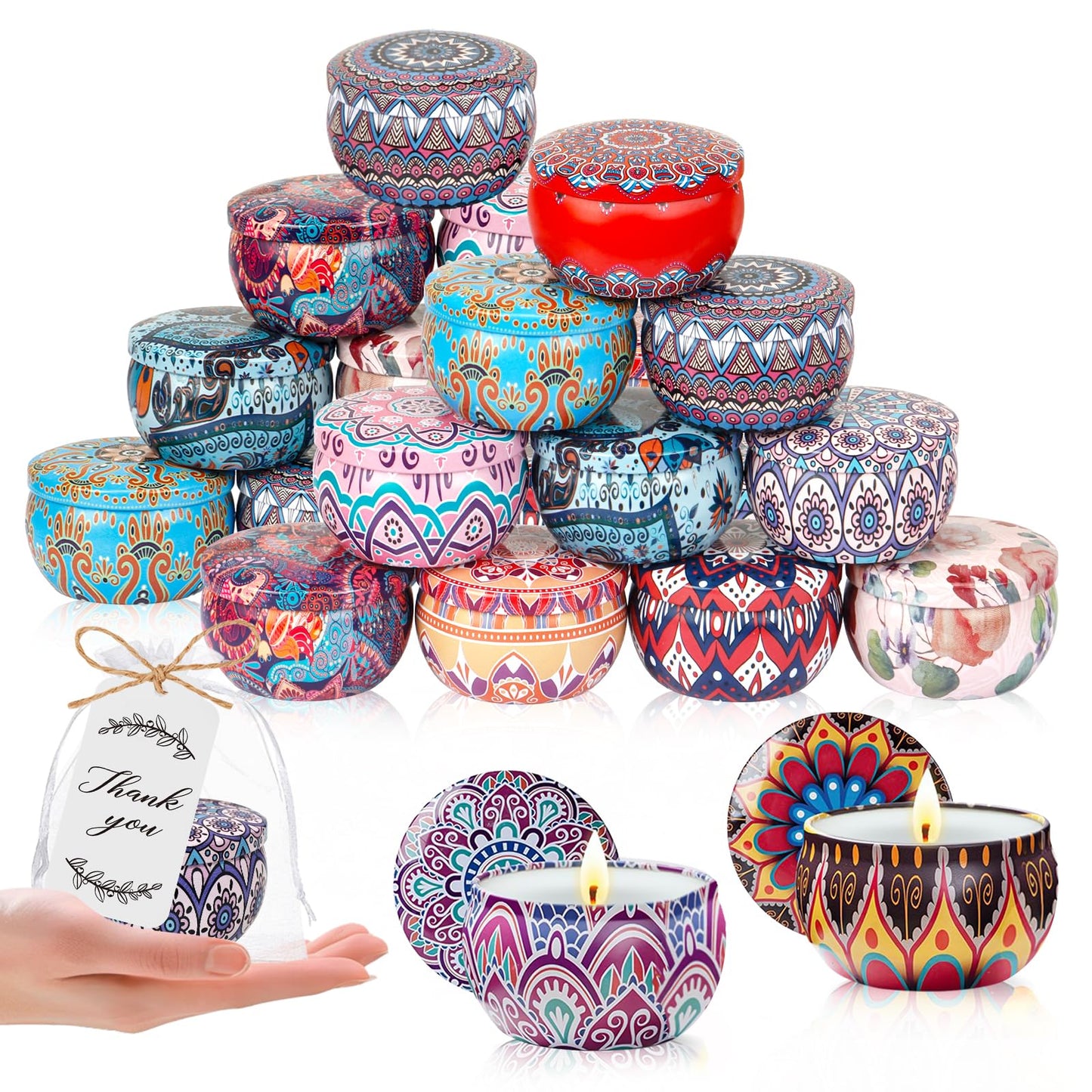 36 Pack Scented Candles Gift Set, Bridal Baby Shower Favors for Guests Housewarming Birthday Party Favors for Adults, Bulk Thank You Gifts for Employees