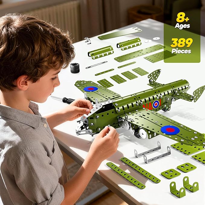 Building Toys Model Airplane Kits for Boys 8-12 Project Building Toys for Kids Educational Assemble Science Kit Airplane Toy Birthday Gifts for Teenagers Boys Ages 8 9 10 11 12