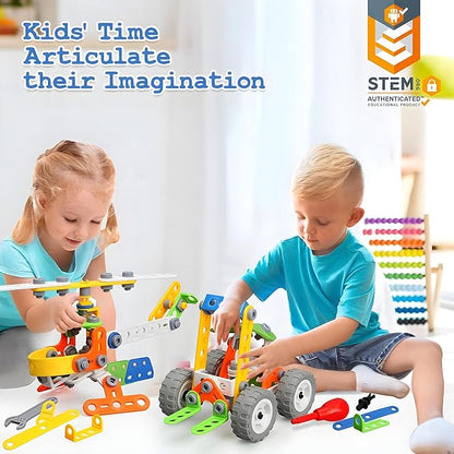 MOONTOY 11 in 1 STEM Kits Building Toys for Kids Ages 4-8 5-7 Stem Toys for 4 5 6 7 8 Year Old Boy Birthday Gift Educational Construction Set for Boys 4-6 6-8 5-8 Creative Learning Engineering Game