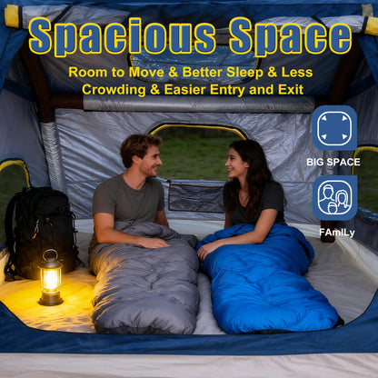 3-4 Person 3 in 1 Inflatable Tent, 60s Setup PU3000, 4-Season Waterproof Camping Tent with Electric Pump, All Weather Tent for Romantic Dates, Fall/Winter Camping, Hunting & Fishing