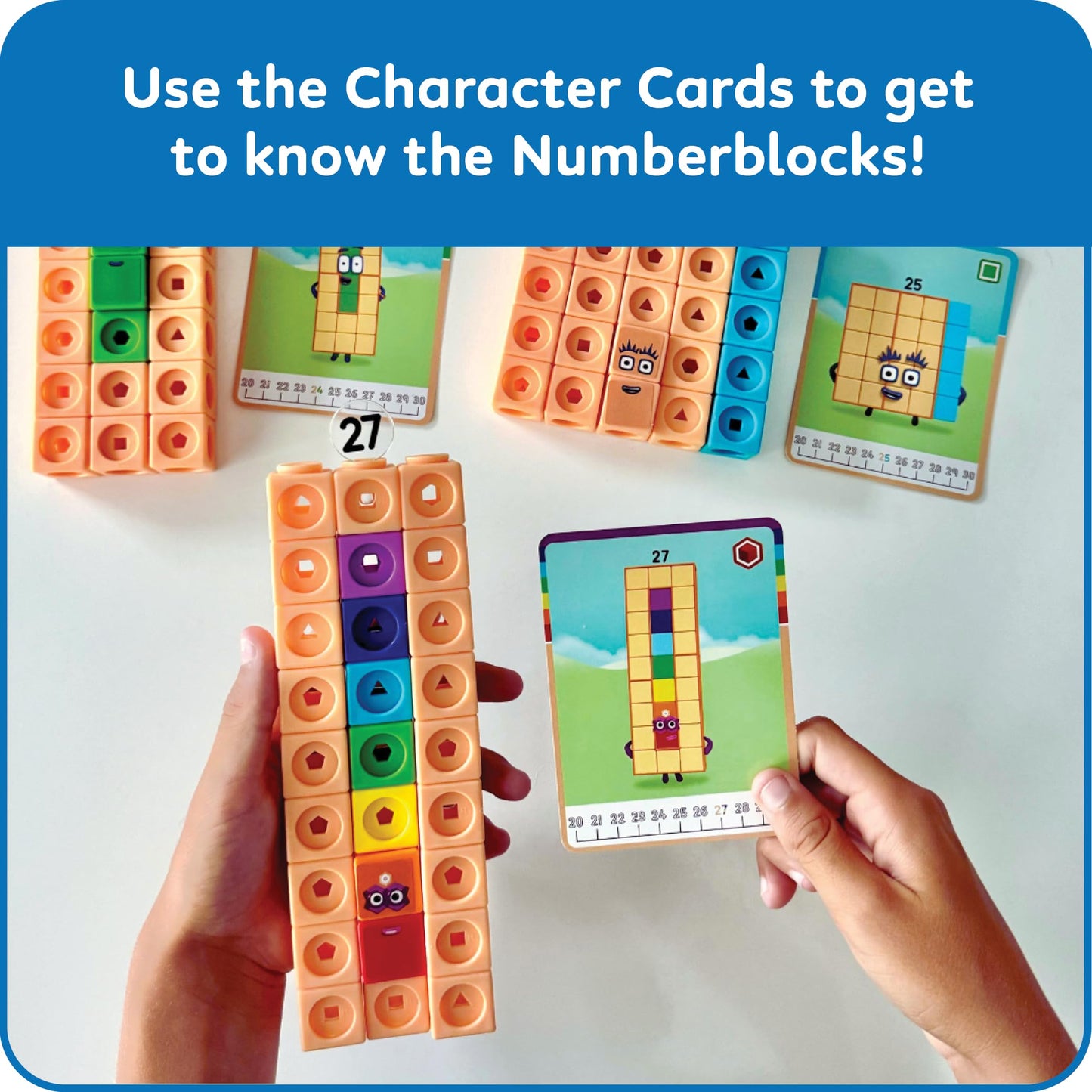 hand2mind MathLink Cubes Numberblocks 21-30 Activity Set, 20 Preschool Learning Activities, Counting Blocks, Linking Cubes, Educational Toys for Kids, Number Games, Math Manipulatives Kindergarten