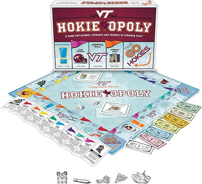 Late for the Sky Virginia Tech Va Techopoly Campus Board Game &amp Property Trading Family Game for Fans 2-6 Players Alumni and Student Gift College Landmarks and Tokens