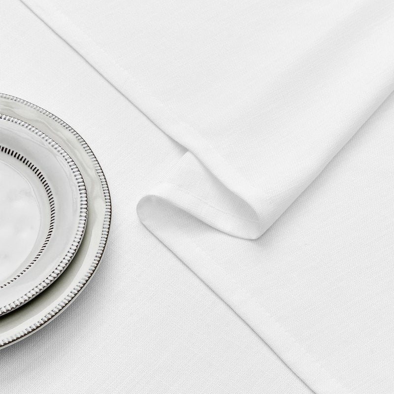 White Linen Tablecloth Rectangular 55 x 84 Modern Elegant Cotton Cloth Texured White Table Cloth for Rectangle Table Washable Fabric Tablecloth for Dining Wedding Banquet Party Thanksgiving Decor