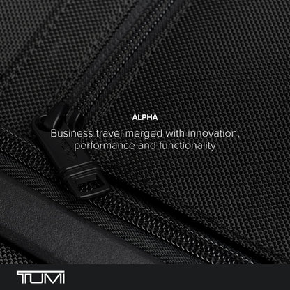 TUMI - Alpha Hanging Travel Kit - Toiletries and Cosmetics Organizer - Travel Essentials Bag with Hooks & Pockets - Black with Red Accents