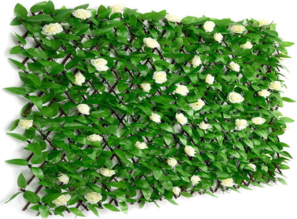 DOEWORKS Expandable Fence Privacy Screen for Balcony Patio Outdoor, 4PCS Faux Ivy Fencing Panel for Backdrop Garden Backyard Home Decorations