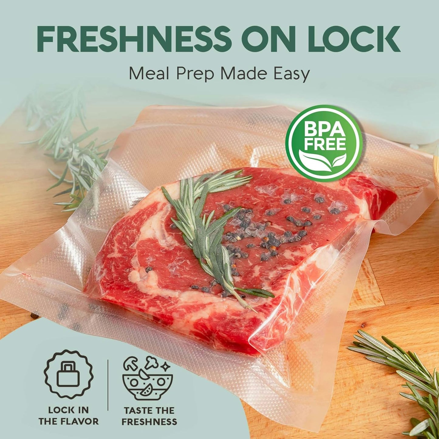 Avid Armor Vacuum Sealer Bags - Heavy Duty 8x25 Rolls | BPA-Free Food Storage & Meal Prep Bags