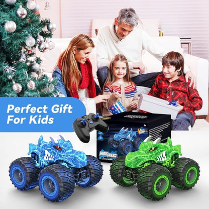 Remote Control Car 2.4GHz Monster Trucks Toys with Light Spray Birthday Gift for Kids 3 4 5 6 7 8 All Terrain RC Cars Toddler Toys for Boys Girls 3+ Year Old