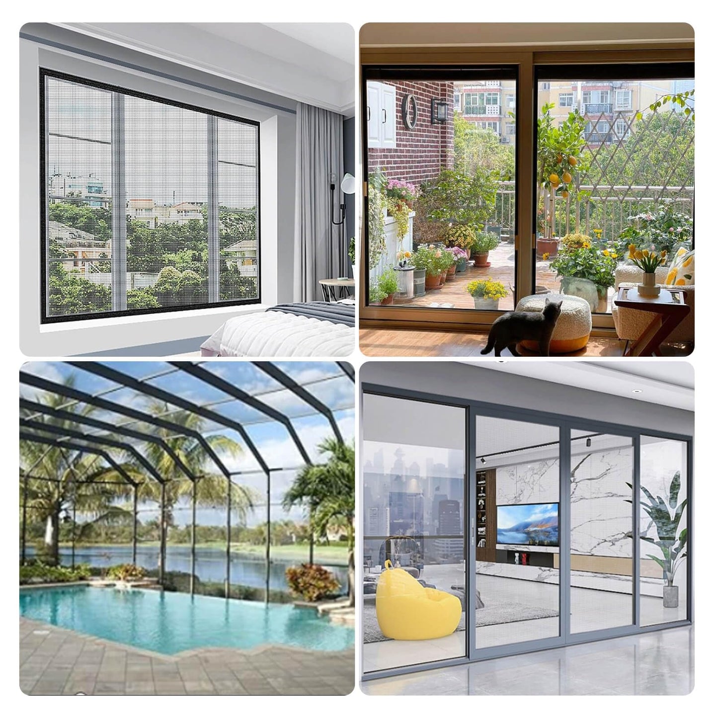Fiberglass Window Screen Roll 96" x 100' Continuous Roll UV Protection Install and Repair Door and Window Screen(96" x 100', Black)