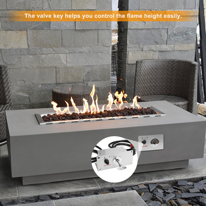 onlyfire All-in-One Propane Gas Fire Pit Ignition System Kit (Includes Electronic Igniter, Key Valve, Air Mixer Valve, LP Regulator with 5Ft Hose, PVC Hose)