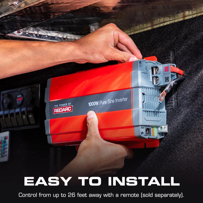 REDARC 2000W Pure Sine Wave Inverter, 12V DC to 110 / 120V AC Power Converter, Portable Power Inverter, Connects to Car Battery System, Adapter for Camper, RV, Truck, Off-Grid Camping