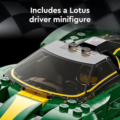 LEGO Speed Champions Lotus Evija 76907 Race Car Toy Model for Kids Collectible Set with Racing Driver Minifigure
