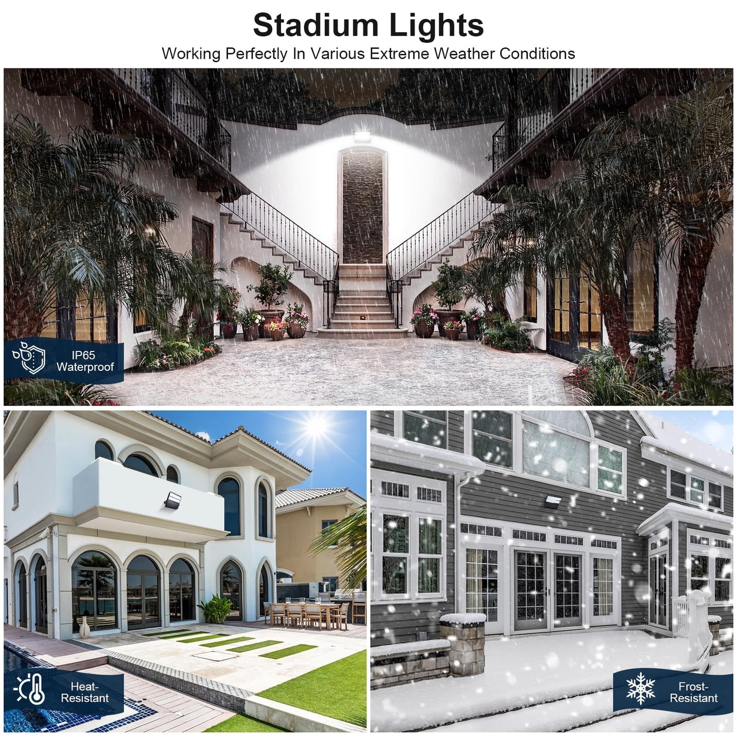 Tomourd LED Flood Light 240W 36000LM, Super Bright Shoe Box Stadium Light for Sports Arena & Parking Lot, 5000K 120° Wide Angle, 110-277V Outdoor High Mast Fixture
