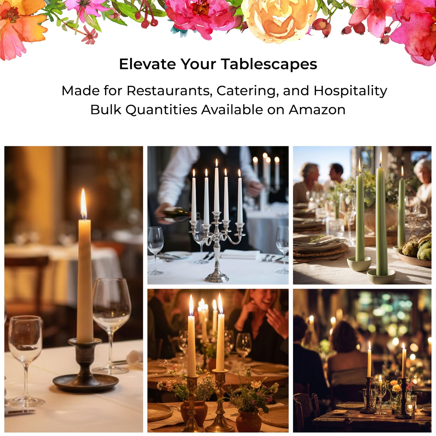 Mist Gray Taper Candles 10 Inch Dripless - Box of 12 Unscented Candlesticks, Smokeless Paraffin Free Candle Tapers with Cotton Wick, Indoor & Outdoor Use. Wedding Candles Taper Candles.