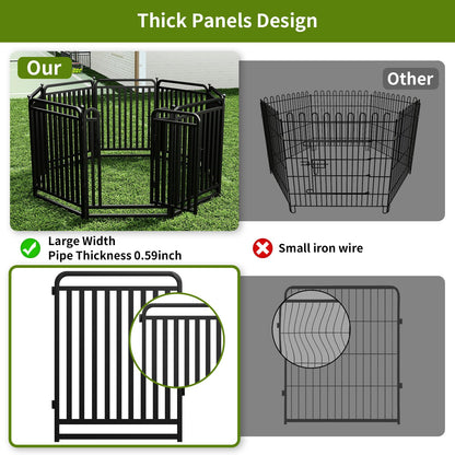 Heavy Duty Tube Dog Playpens,Dog playpen Outdoor for Large Dogs,Puppy Play Pen for Indoors,40" H 8 Panels