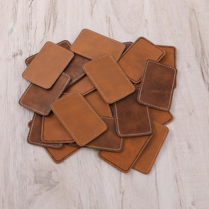 120 PCS Leather Patches for Hats, Blank Leatherette Hat Patches Iron on Patch Bulk Laserable for Repairing Hats and Clothing, Custom Laser Engraving and DIY Crafts-3 Colors