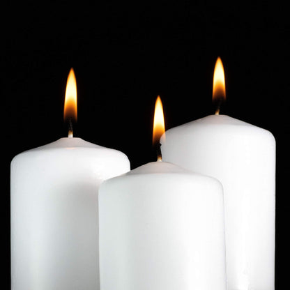 SPAAS White Pillar Candles - 4 Pack | 2x3” Small Pillar Candles for Lantern Home Décor, Kitchen Decoration, Fireplace, Wedding Aesthetic, Centerpiece | Non Scented Decorative Pillar Candles