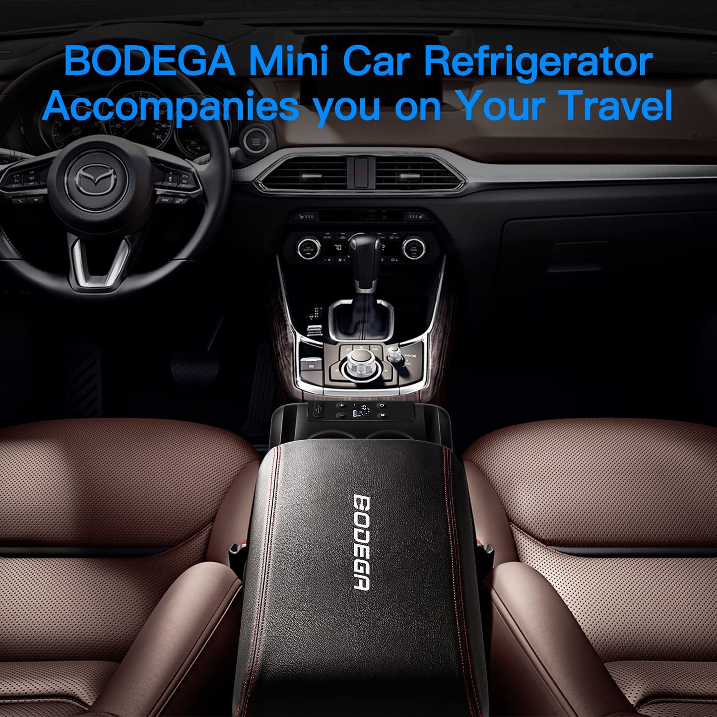 BODEGACOOLER 12-Volt Refrigerator, 16-Quart(15L) Car Fridge, Portable Refrigerator (-4℉ to 68℉), 12/24V DC for Outdoor, Vehicles, Camping, Travel