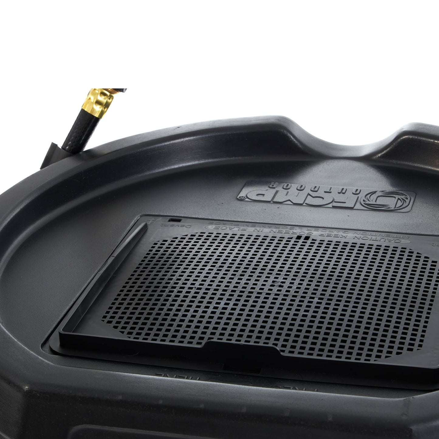 FCMP Outdoor 45 Gallon Heavy Duty Rain Water Catcher Barrel Container with Hose and Debris Screen for Outdoor Plants, Garden, and Landscapes (RC45-BLK) Black