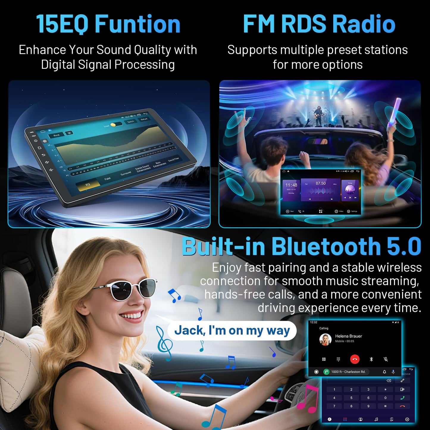 5GWi-Fi 1280 * 800HD（Online Upgrade OTA System） Car Radio Stereo for Jeep Patriot Compass 2010-2016 Built-in Carplay Andriod Auto, FM&DSP Bluetooth with GPS Navigation Backup Camera&SWC 2+32G