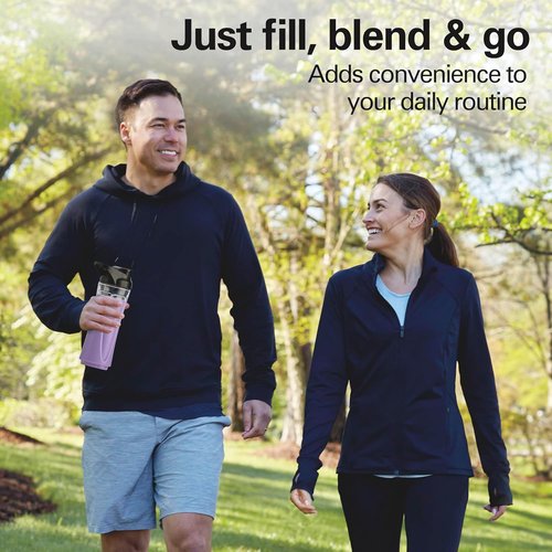 Hamilton Beach Go Sport Portable Blender - 20 Oz Travel Jar, 600W Motor & Stainless Steel Blades, Black