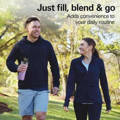 Hamilton Beach Go Sport Portable Blender - 20 Oz Travel Jar, 600W Motor & Stainless Steel Blades, Black