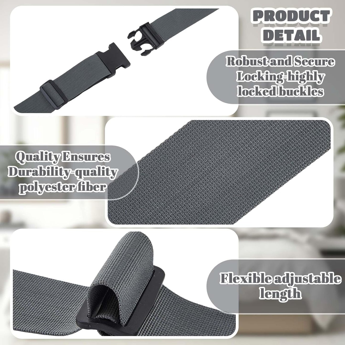 Skiennix Mattress Moving Straps - Adjustable Packing Straps with Buckles for Twin & Full Mattresses (60" x 2")