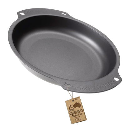 SOLIDTEKNICS 10" Naturally Seasoned Australian Iron Skillet – Lightweight Durable Outdoor Frying Pan for Camping, Grill, Smoker, Fire Pit & Campfire Cooking Portable Cookware for All Adventures