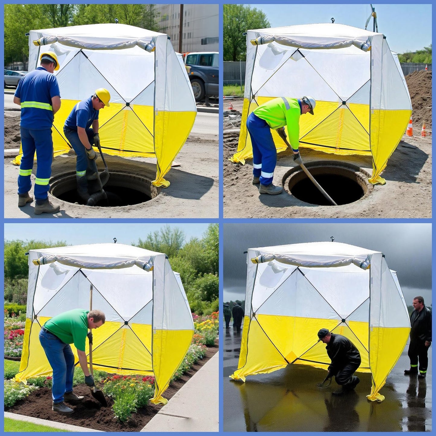 XIXIKANK Pop Up Work Tent Instant Tool-Free Setup Portable Shelter for Outdoor Worksite, Construction, Gardening,Roadside Repairs,Emergency Shelter- Waterproof & UV Resistant Canopy 6ft x 6ft x 6.6ft