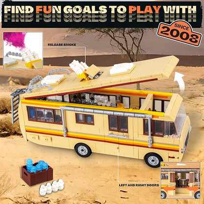 Camper for Break Bad Rv Building Set Creative Camper Van Building Blocks Merchandise DIY Technic Building Set Toy Building Bricks Kit for Ages 8-14(986 Pieces)