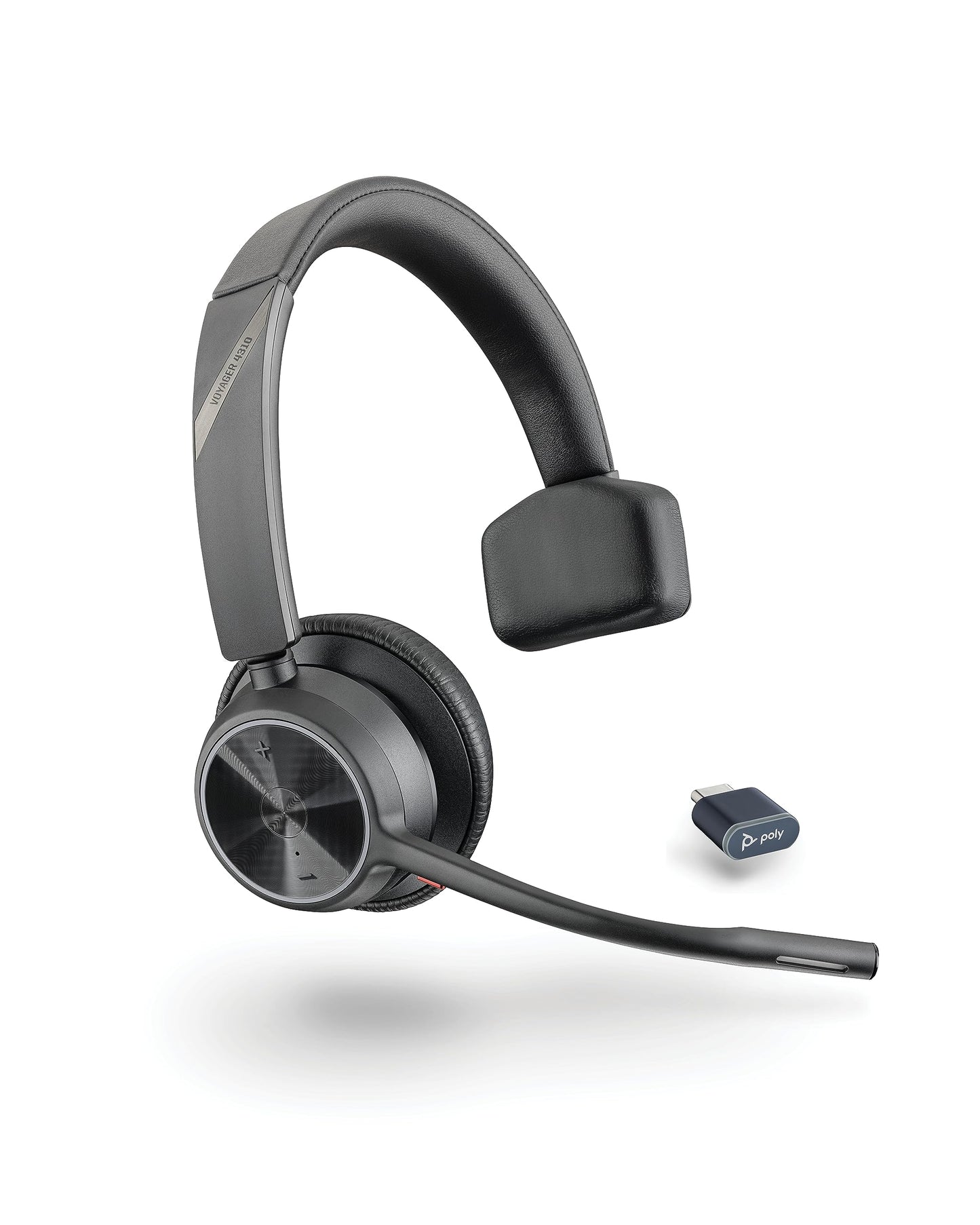 Poly Voyager 4310 UC Wireless Headset (Plantronics) - Single-Ear Bluetooth Headset w/Noise-Canceling Mic - Connect PC/Mac/Mobile via Bluetooth - Works w/Teams, Zoom, & More - Amazon Exclusive