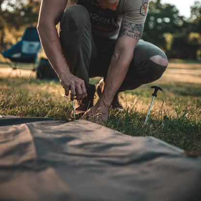 Gazelle Tents™ T4 Hub Tent with Overland Kit, Easy 90 Second Set-Up, Waterproof, UV Resistant, Removable Floor, All-Terrain Stakes, Duffle Bag, 4 Person, Alpine Green/Slate, 94" x 94" x 78", GK917