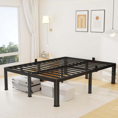 Superay 18 Inch King Size Metal Platform Bed Frame with Round Corners, Storage Space Under High Bed Frame-Heavy Duty Steel Slats Support, Noise Free - Easy Assembly - No Box Spring Needed