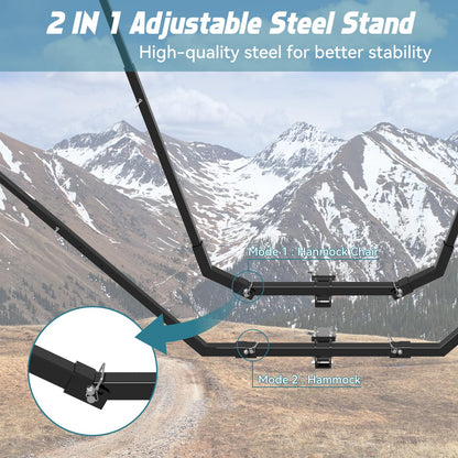 CROSSHIP Hitch Mount Hammock & Chair Stand - Fits 2in Hitch Receiver - Includes Parachute Nylon Hammock, Hammock Chair & Storage Bag - for Camping, Outdoor, Travel (350lbs Weight Capacity)