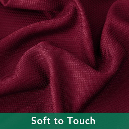 Biscaynebay Textured Fabric Christmas Rectangle Table Cloth 90x156 Inch, Burgundy Water Resistant Tablecloths for Dining, Kitchen, Wedding, Parties etc. Machine Washable