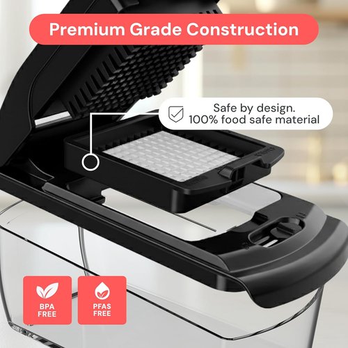 Fullstar Vegetable Chopper - Pro Dicer with Container & Fruit Cutter | 2-in-1 Kitchen Gadget (Black)