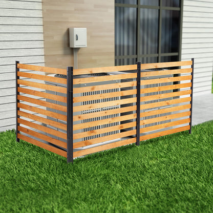 Svarog Outdoor Privacy Screen Fence Panels,Wood Privacy Screen Slatted No-Dig Fence kit for Air Conditioner,Trash Can,Pool Equipment Enclosure,38”W x 42”H,3 Panels