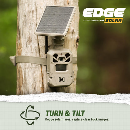 Moultrie Edge Solar Cellular Trail Camera - Integrated Solar Panel with Battery - 40MP - 1080p Video - Night Vision - Multi-Carrier LTE Auto-Connect - Built-in Memory - 0.4s Trigger Speed