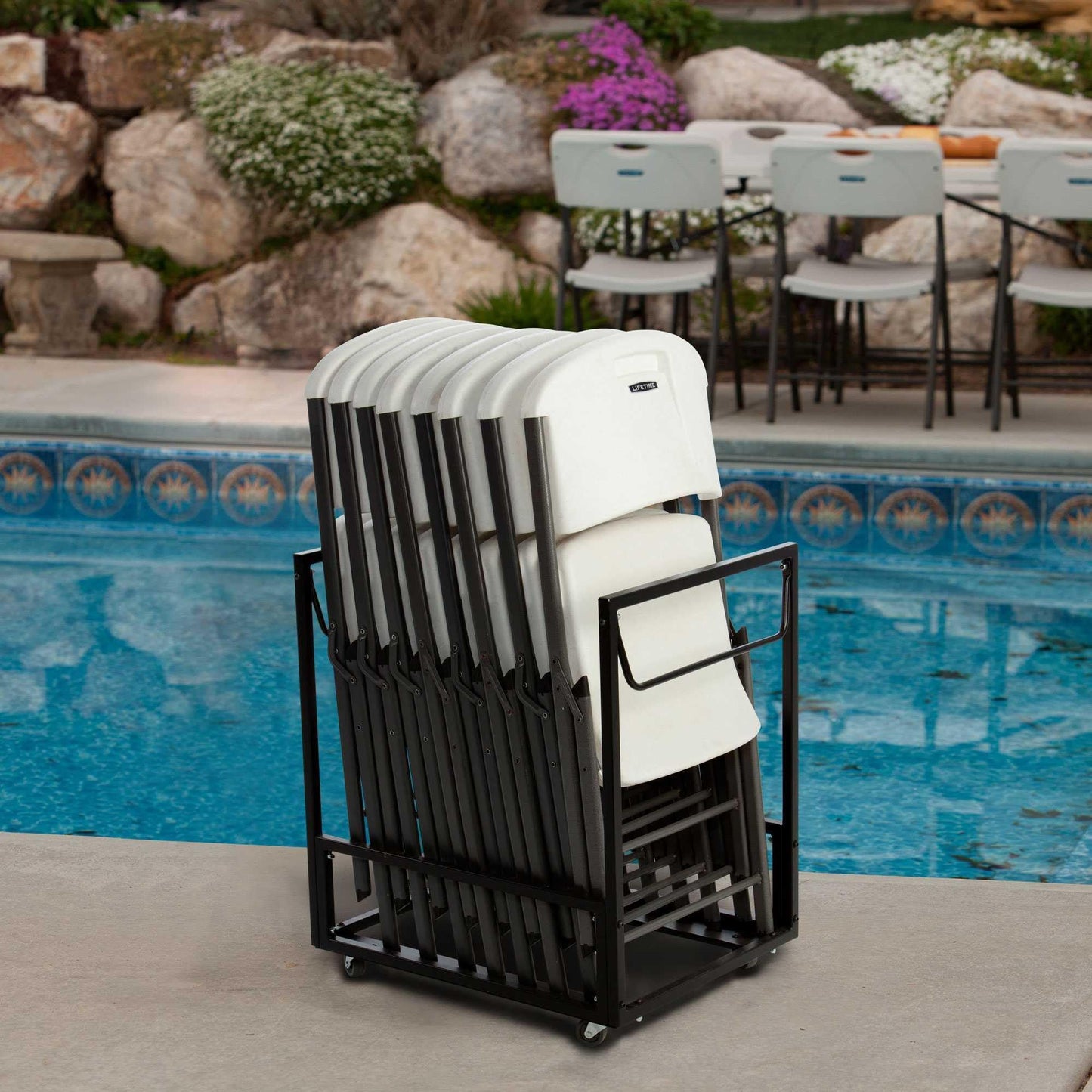 LIFETIME 80279 Rolling Essential Chair Cart