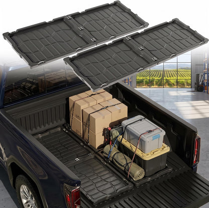 NARPES Truck Bed Cargo Tray Bedslide Sliding Truck Bed Organizer Heavy-Duty For Any Full Size Pickup Accessories UV-Resistant Slide-Out Collapsible - L 61.4" x W 47.2" x H 2" Easy Installation