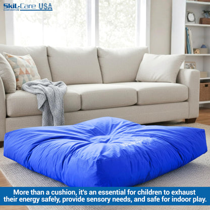 Skil-Care Crash Pad for Kids | Sensory Crash Mat for Active Play | High-Density & Soft Foam Blocks Landing Zone | Kids Jumping Pillow for Indoor & Outdoors Use with Durable Nylon Cover - 5x5 feet